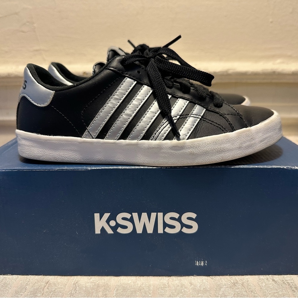 Women’s K-Swiss Black and Silver Sneakers Size 5 M Kswiss Belmont